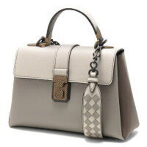 Bottega Veneta Piazza 2way Shoulder Bag Cement Gray Steel Brown